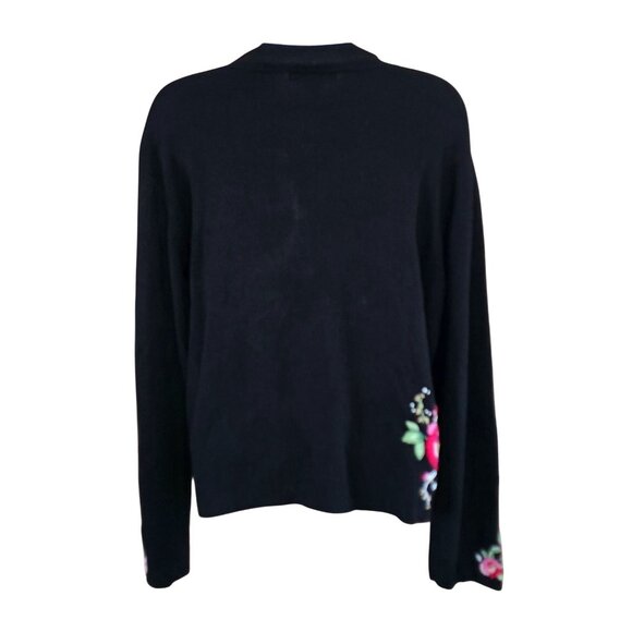 Floral Embroidered Cardigan Sweater Rose fairycore whimsygoth grannycore - Picture 2 of 7